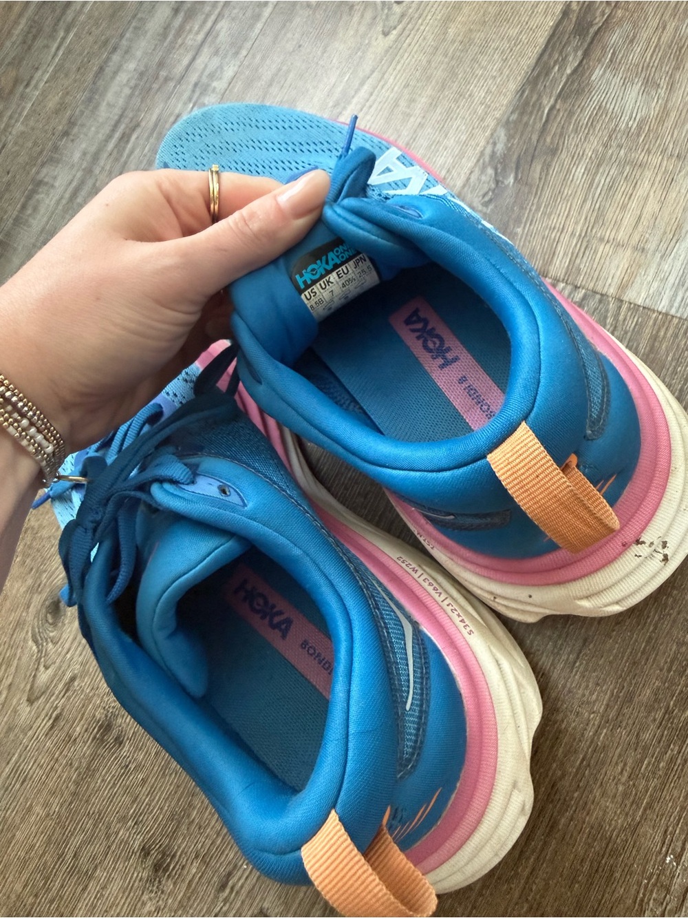 HOKA ONE ONE WOMEN’S BONDI 8 COSTAL SKY/PINK - Picture 5 of 8